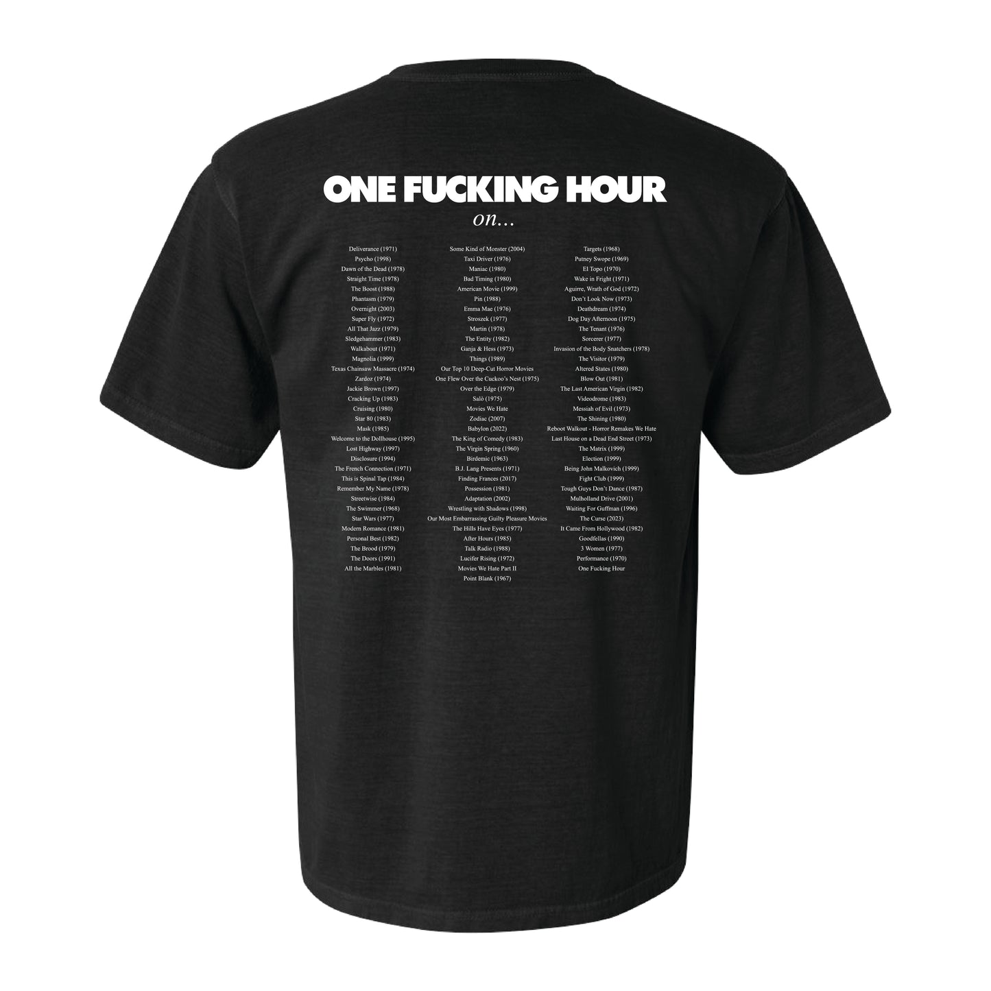 One Fucking Hour Hand-Printed T-Shirt [Black]
