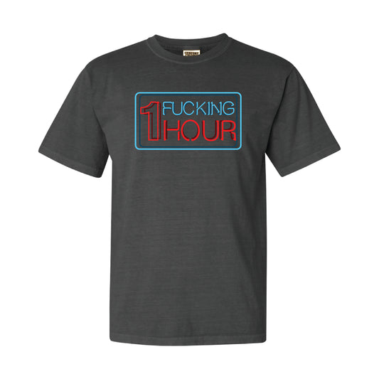 One Fucking Hour Hand-Printed T-Shirt [Pepper Grey]
